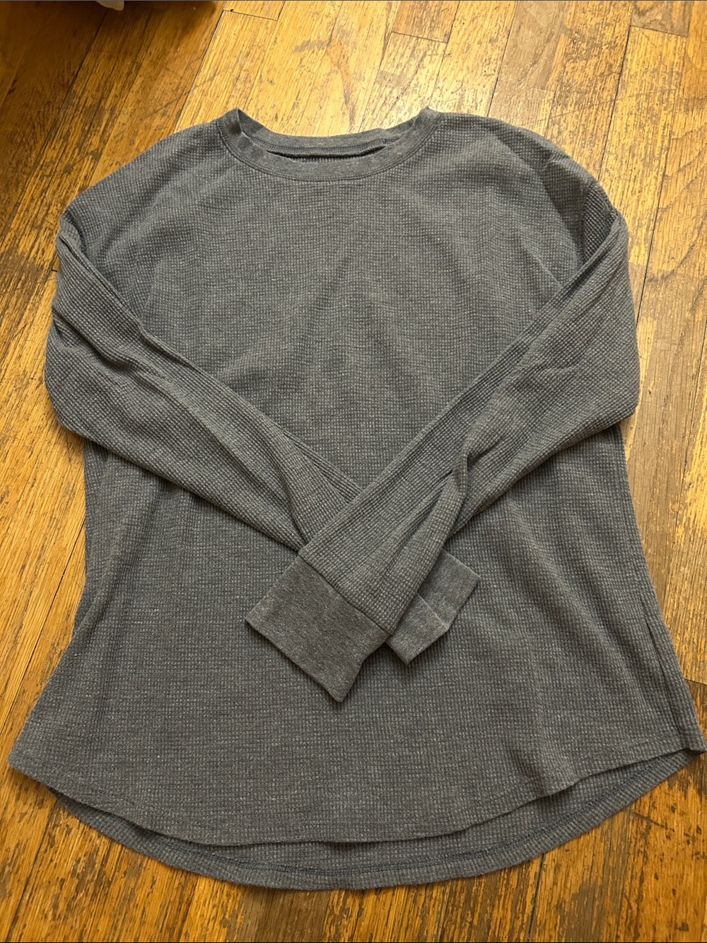 Time and Tru Men's Charcoal Waffle Knit Crewneck Sweater